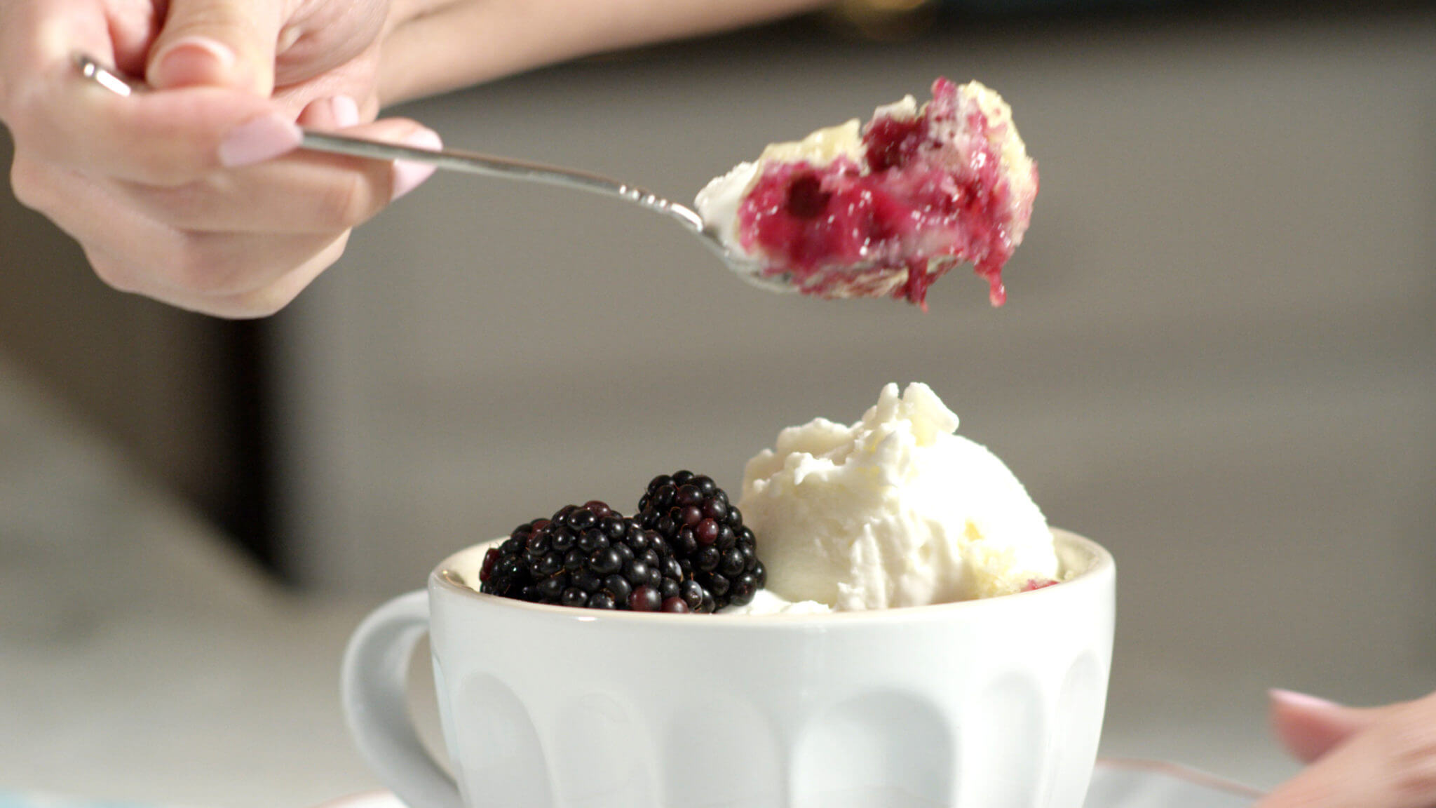 Microwave Blackberry Cobbler