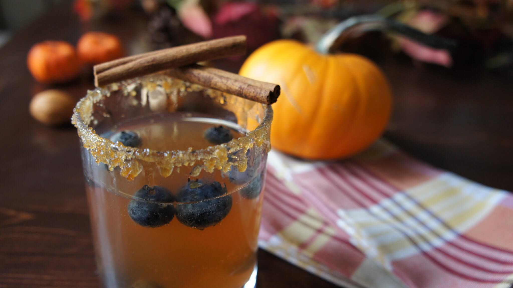Fall inspired Wish Farms blueberries drink