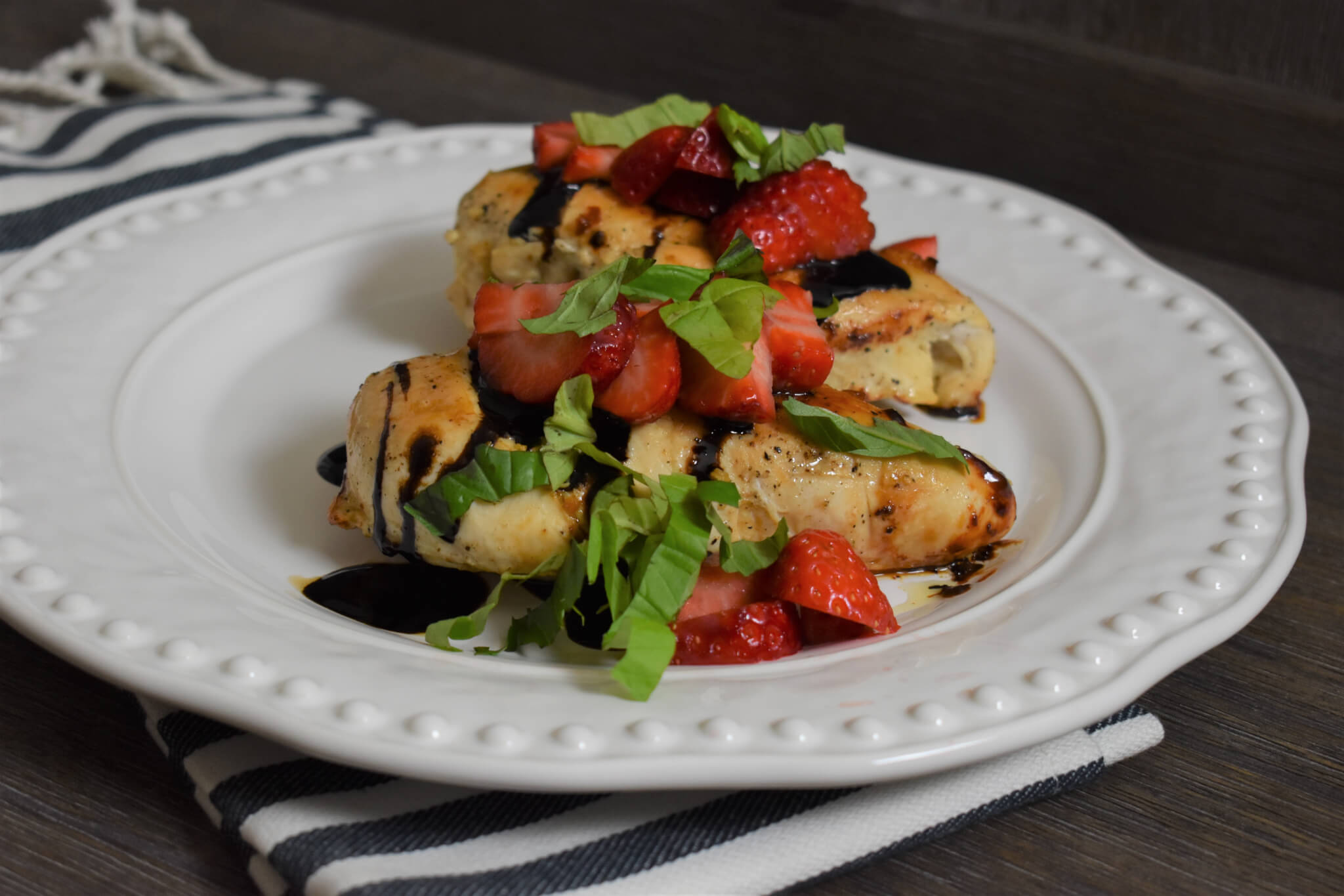 Strawberry Balsamic Glazed Chicken Valentines Dinner