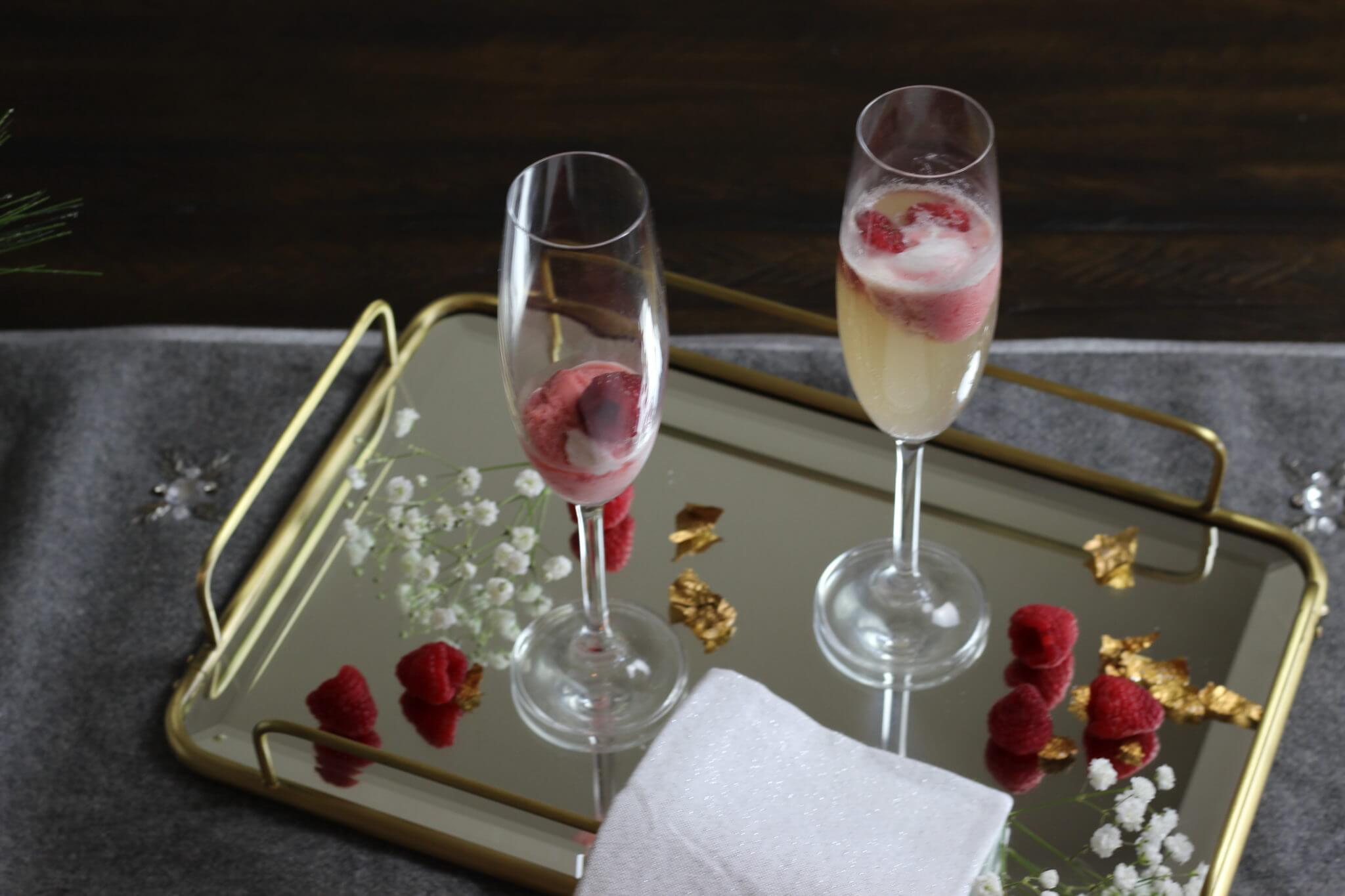 Raspberry Champagne Float