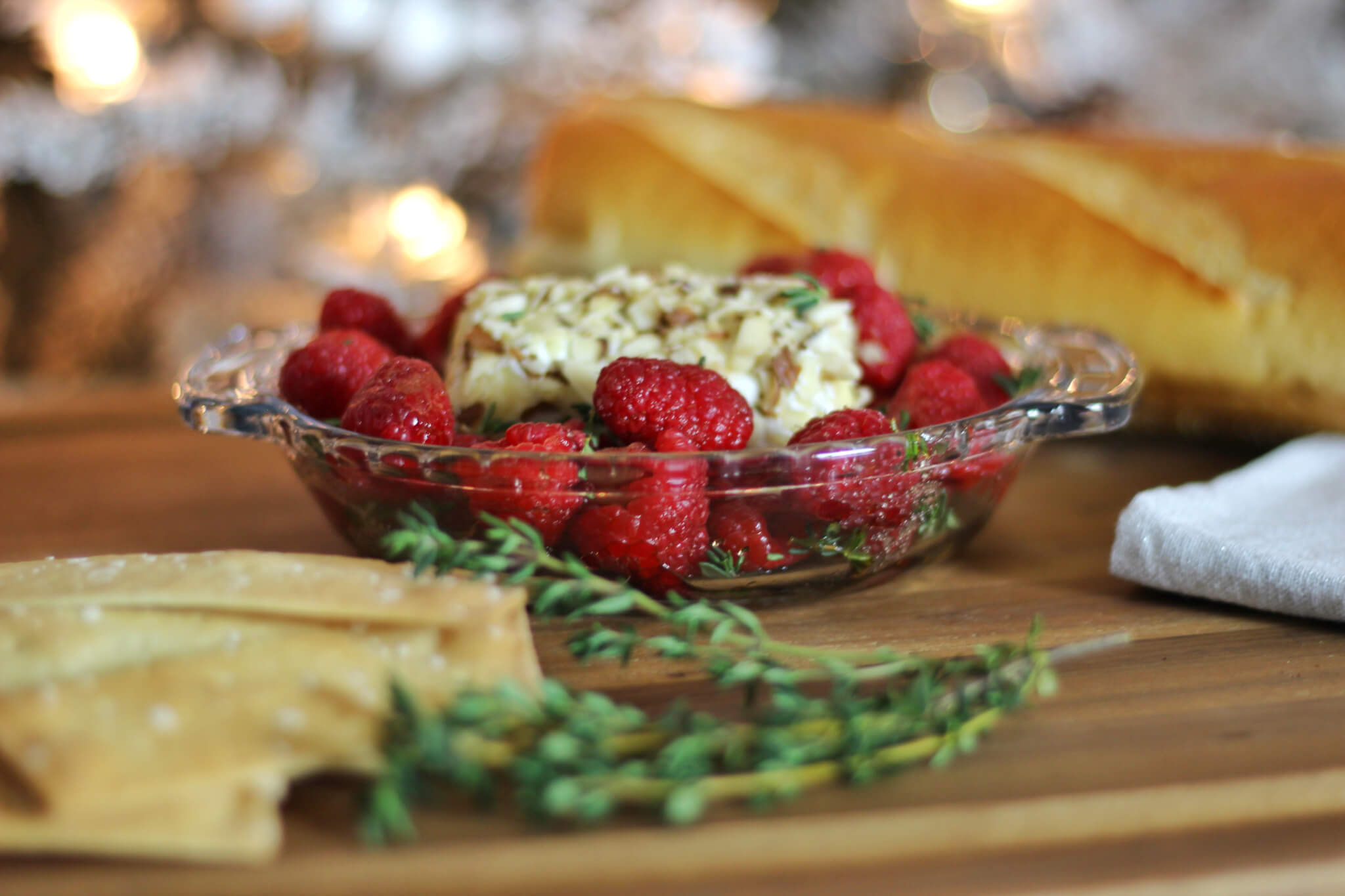 Baked Goat Cheese and Balsamic Raspberry Dip