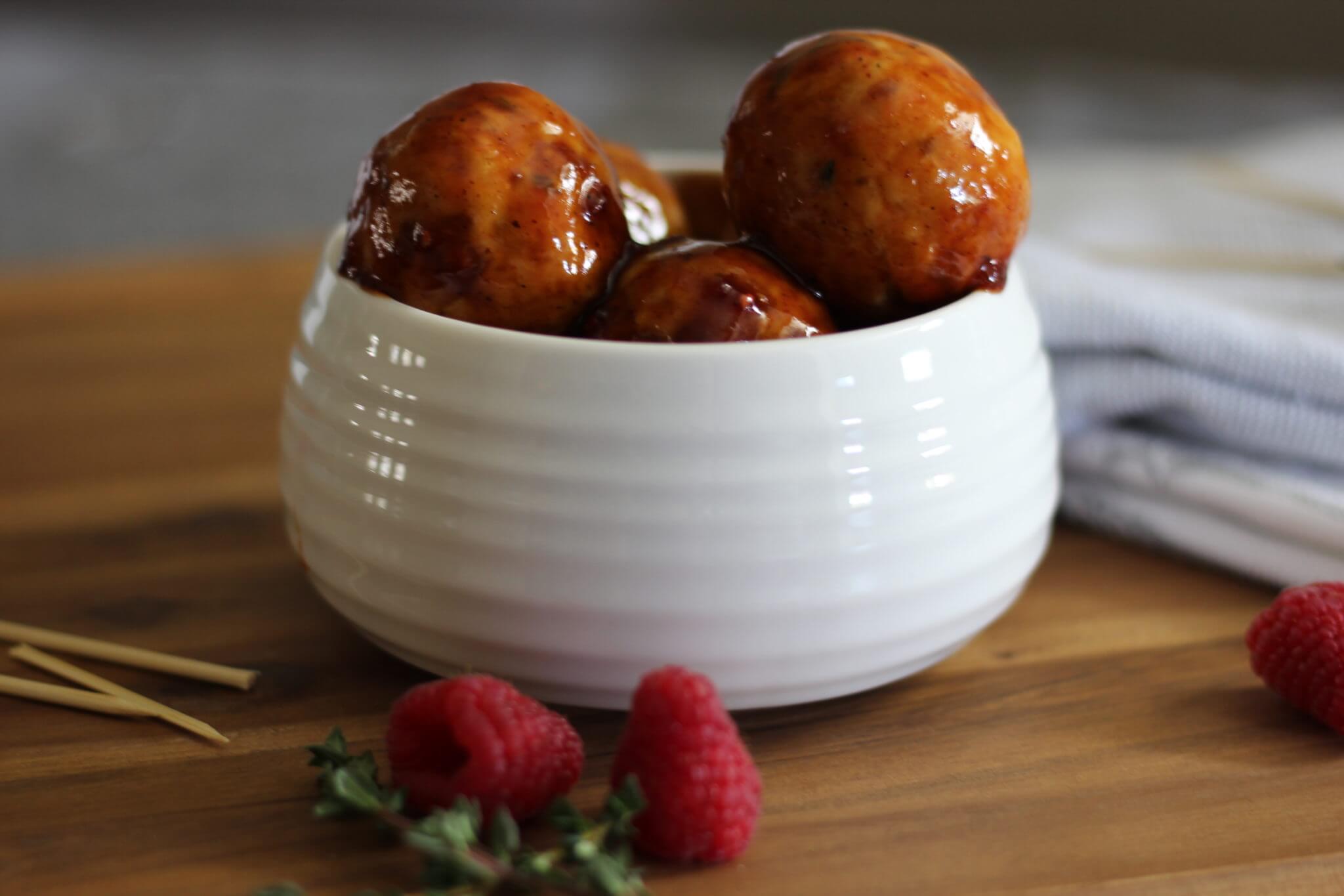 Raspberry BBQ Turkey Meatballs