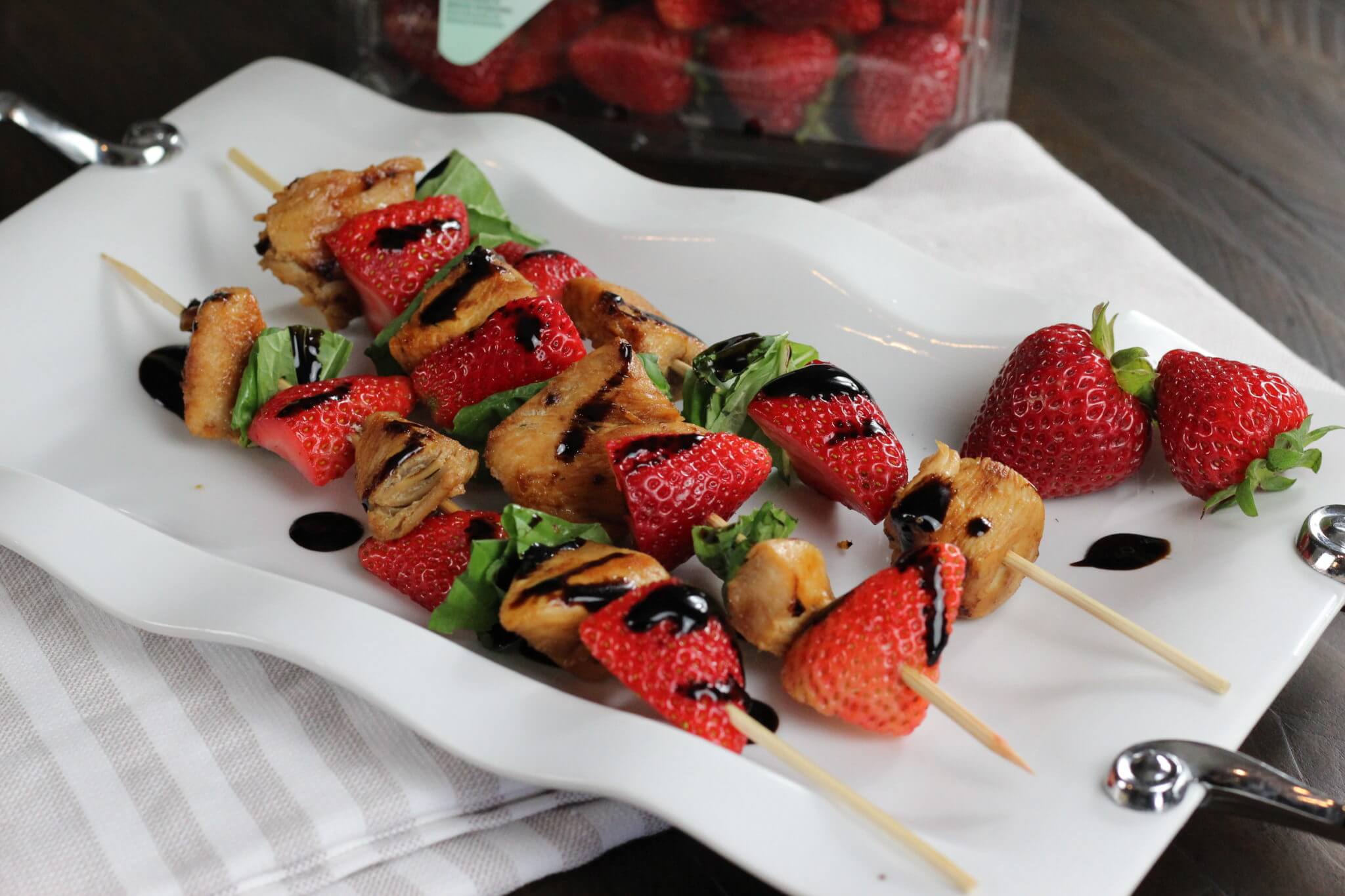 Strawberry Balsamic Chicken Kebabs