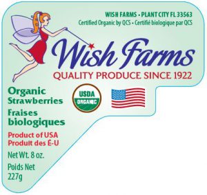 Wish Farms Organic Strawberry Label @wishfarms #organic Wish Farms Organic Strawberry Label @wishfarms #organic