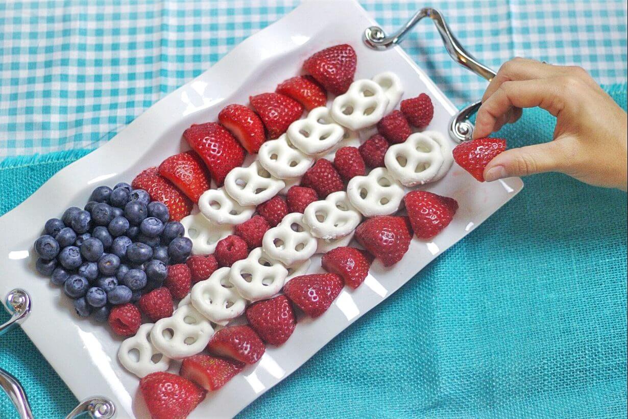 Berry Flag Platter Easy 4th of July Dessert Recipe