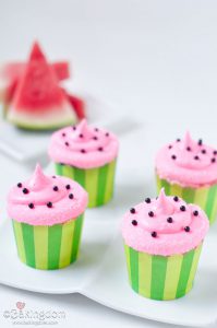 Watermelon Cupcakes #wishfarms @bakingdom Watermelon Cupcakes #wishfarms @bakingdom