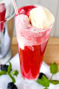 Blackberry Gin Fizz Float #wishfarms @Browneyedbaker #fourthofjuly