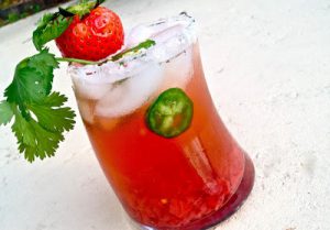 Spicy Strawberry & Cilantro Margarita @DashofLes @wishfarms