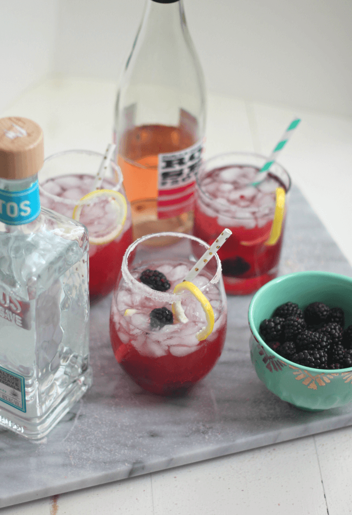 Blackberry Rose Margarita Cocktails