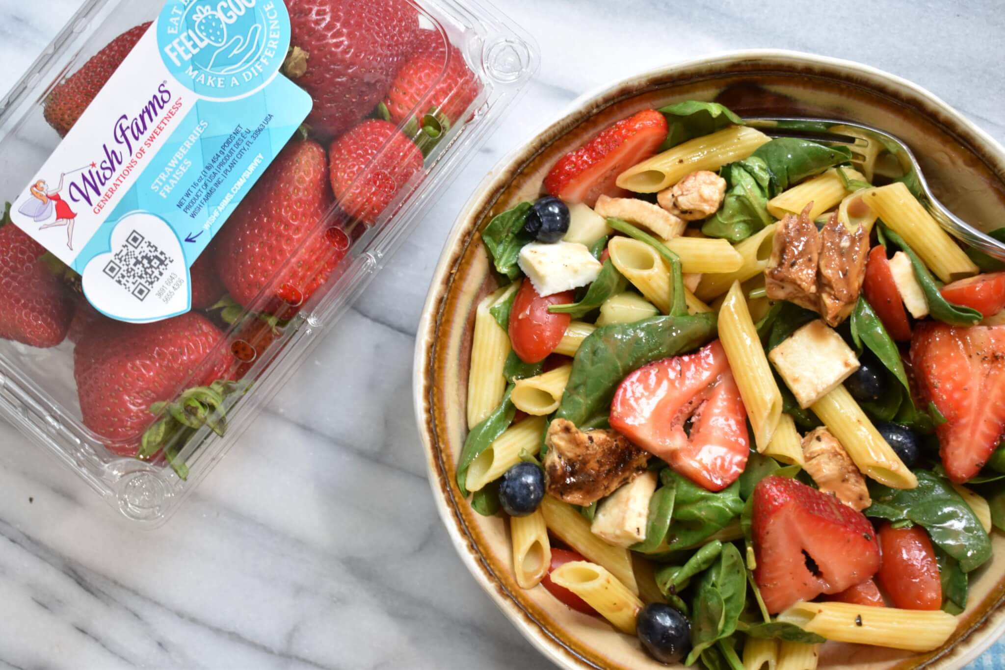 healthy berry balsamic pasta salad recipe
