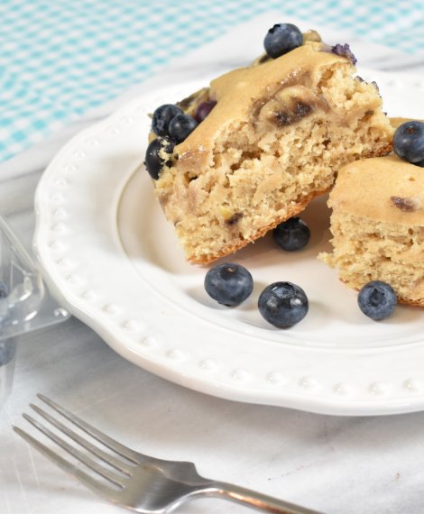 Banana Blueberry Sheet Pan Pancakes