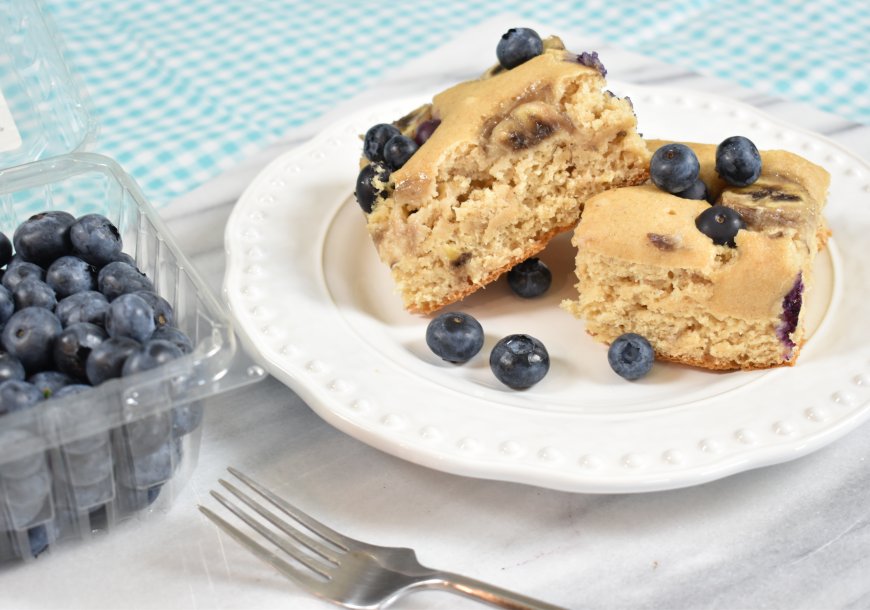 Banana Blueberry Sheet Pan Pancakes