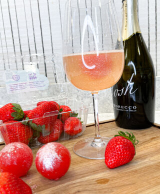 Glitz up your Prosecco and Champagne with Wish Farms Strawberry Shimmer!