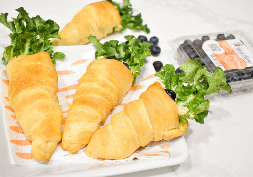 Blueberry Chicken Salad stuffed Crescent Rolls for Spring