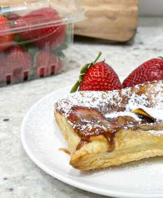 strawberry hazelnut upside down pastry