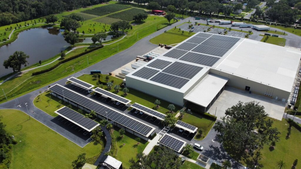 Wish Farms, headquarters in Plant City, is now 75% powered by solar energy.