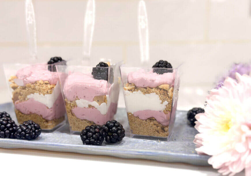 Quick and easy Blackberry Cheesecake Parfait recipe from Wish Farms