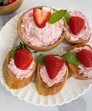 Strawberry Honey Goat Cheese Spread Recipe by Wish Farms